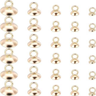 100Pcs 5 Style 304 Stainless Steel Bead Cap Pendant Bails