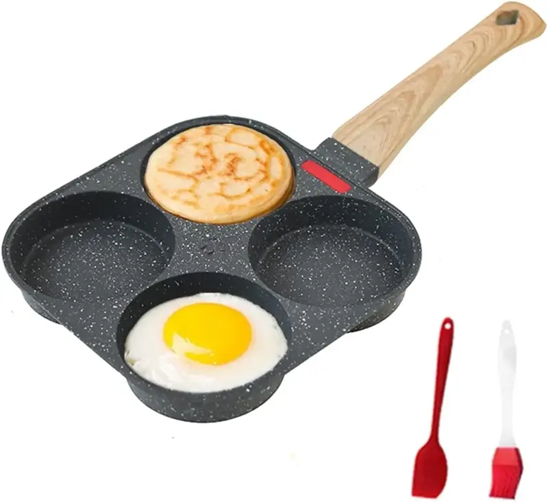 Egg Pan Nonstick, 4 Cups Healthy Omelette Pan, Breakfast Omelette Skillet for Fried Eggs Cooker, Pancakes, Suitable for Gas S...