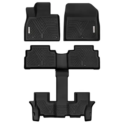 YITAMOTOR® Black Floor Mats for 2020-2025 Kia Telluride with 2nd Bucket Seats Without Center Console