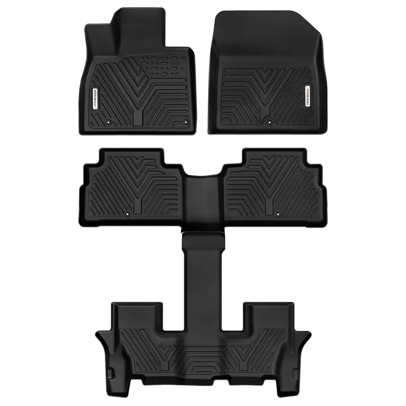 YITAMOTOR® Black Floor Mats for 2020-2025 Kia Telluride with 2nd Bucket Seats Without Center Console