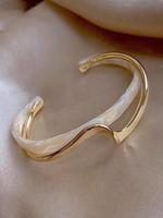 Simple Geometric Design Cuff Bangle, Fashionable Adjustable Bangles Bracelets for Women & Girls, Trendy All-match & Exquisite...
