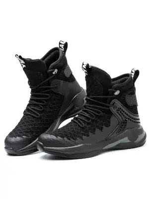 Men's Sporty Lace up Front High Top Safety Shoes, 1 Pair Warm Soft Safety Shoes Against Punctures & Cuts, Durable Work Shoes ...