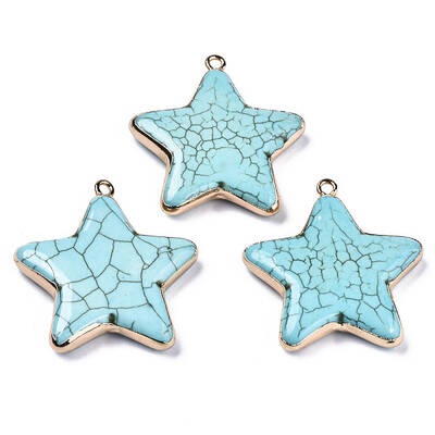Star Synthetic Turquoise Pendants