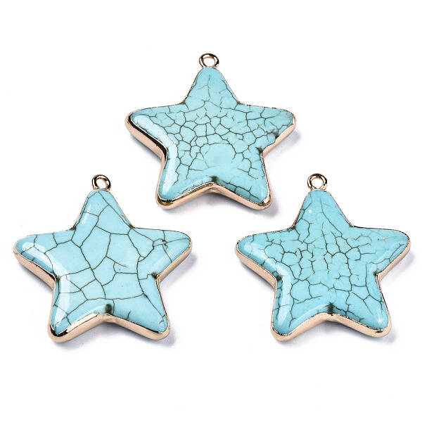 Star Synthetic Turquoise Pendants