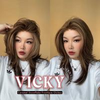 JBEXTENSION 20 Inches Caramel Pre-Cut Snowflake Lace Frontlace Glueless Wig VICKY【PERMATEASE】