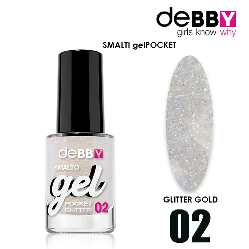 Debby Gel Polish Pocket 02 Gold Glitter