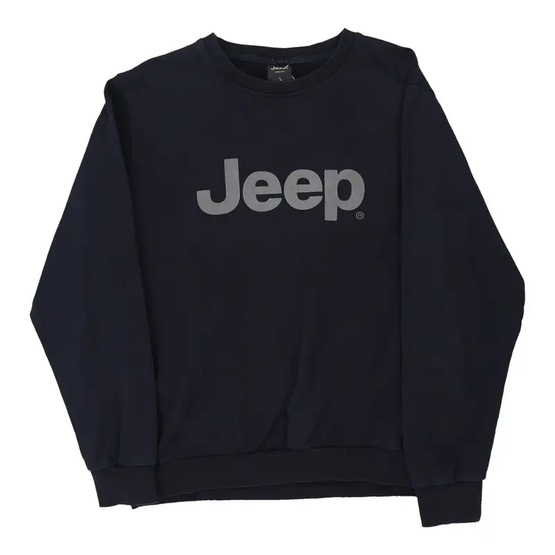 Jeep Graphic Sweatshirt - Large Navy Cotton