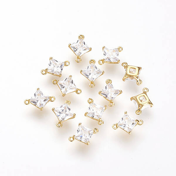 Brass Cubic Zirconia Links