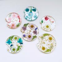 Creative Flower Pattern Car Coaster, Round Universal Handmade Car Coaster, Car Interior Decoration for Women & Girls, Car De...