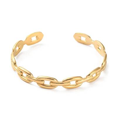 304 Stainless Steel Hollow Oval Cuff Bangles