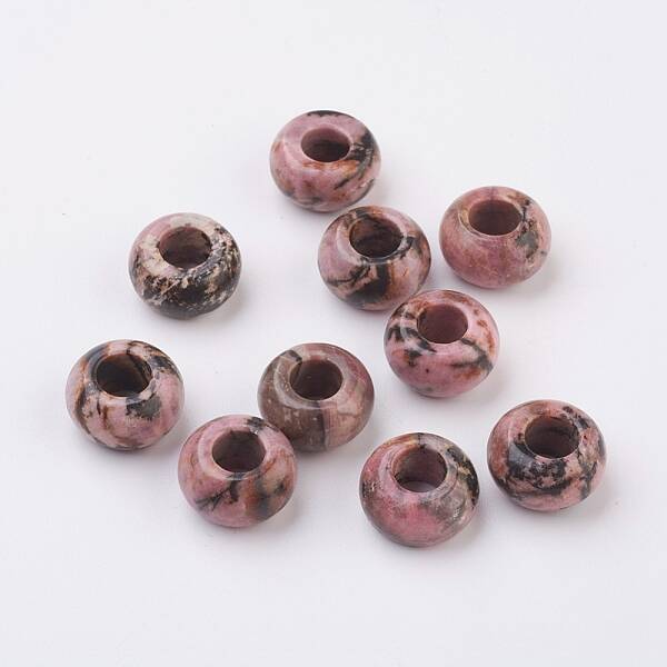 Natural Rhodonite European Beads
