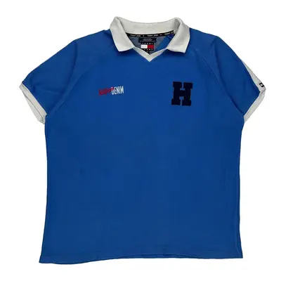 H Logo Tommy Jeans Polo Shirt - 2XL Blue Cotton