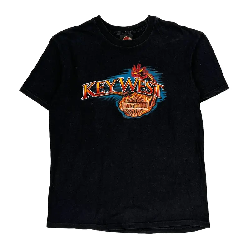 Key West Harley Davidson Graphic T-Shirt - Large Black Cotton