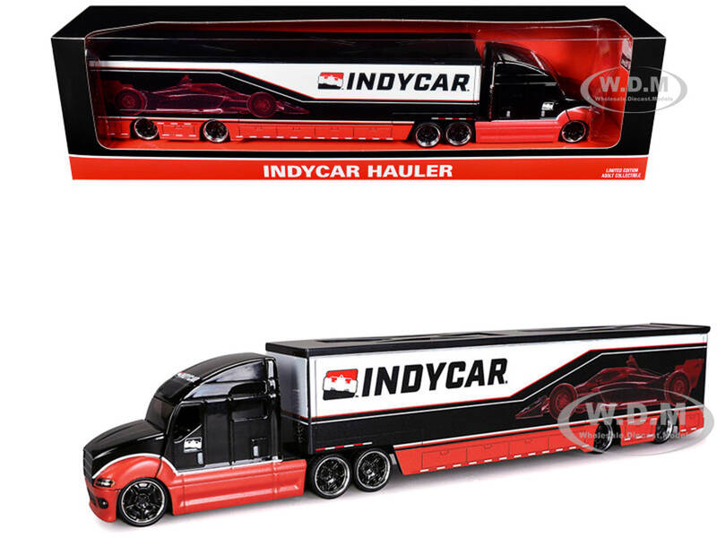 IndyCar Hauler Black and Red with Graphics 1/64 Diecast Model by IXO Models