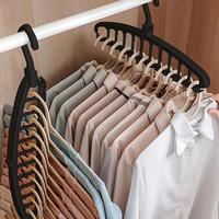 Multi-hole Plastic Hanger, 2 Counts Foldable Clothes Hanger, Space Saving Wardrobe Organizer for Bedroom Closet Dormitory