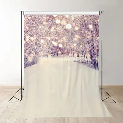Aperturee Snowy Boulevard Boke Winter Scene Backdrop For Photo