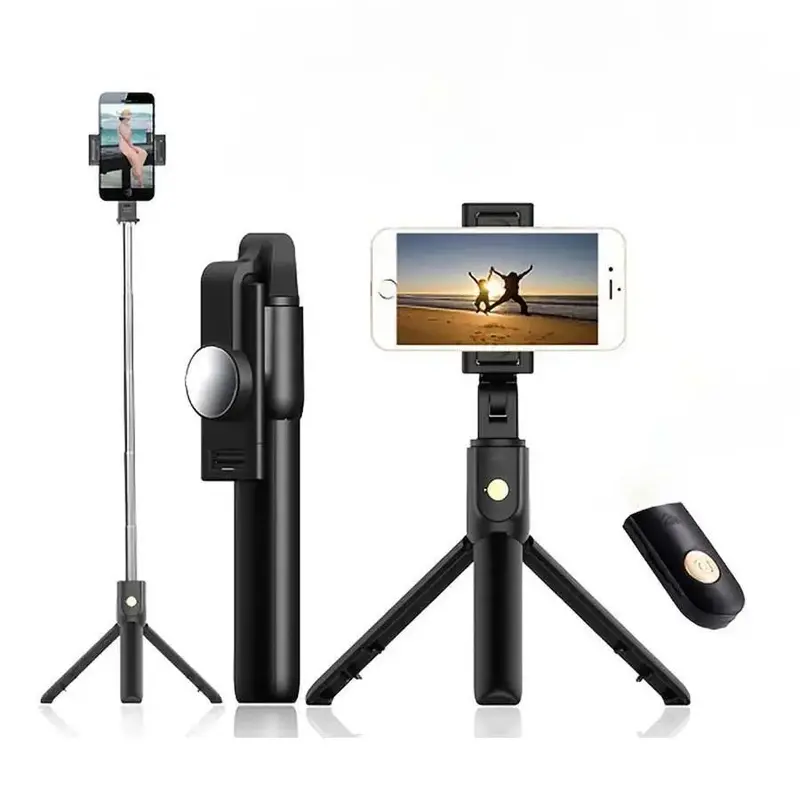 Adjustable Selfie Stick Tripod with Extendable Rod for iPhone, Portable Phone Stand Tripod for Live Streaming, Universal Ad...