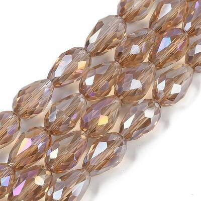 Transparent Electroplate Glass Beads Strands