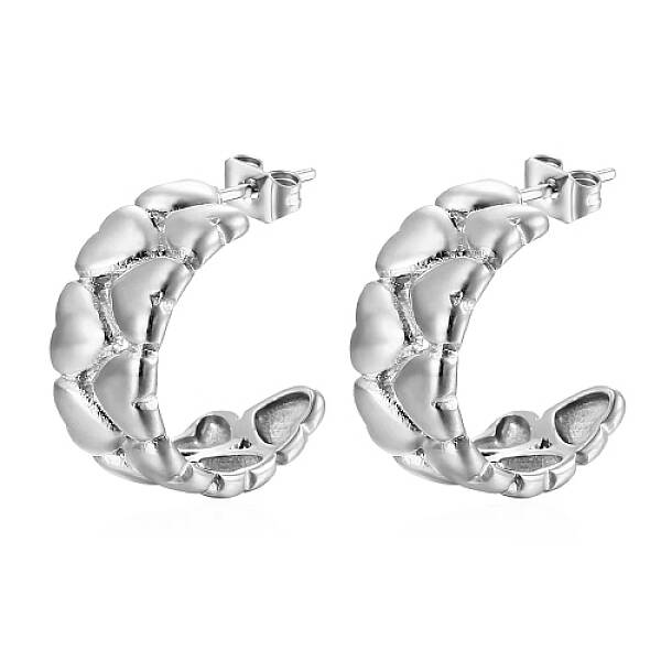 Non-Tarnish 304 Stainless Steel Heart Stud Earrings