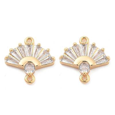Brass Clear Cubic Zirconia Connector Charms