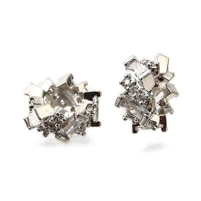 Column Brass Micro Pave Cubic Zirconia European Beads