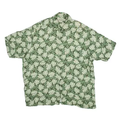 MUNSINGWEAR Mens Hawaiian Shirt Green Floral L