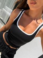 Women's Colorblock / Plain Crop Tank Top, Casual Sleeveless Top for Summer, Women's Minimalist Clothing for Daily Wear, Women...