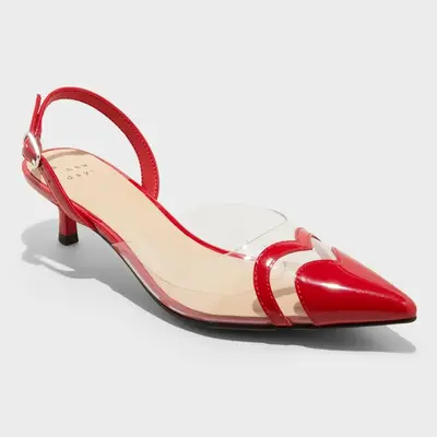 Women's Eleanor Heart Slingback Heels - A New Day