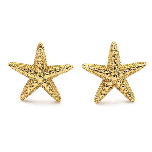 Rack Plating Brass Starfish Stud Earring