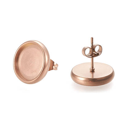 Ion Plating(IP) 304 Stainless Steel Stud Earring Settings