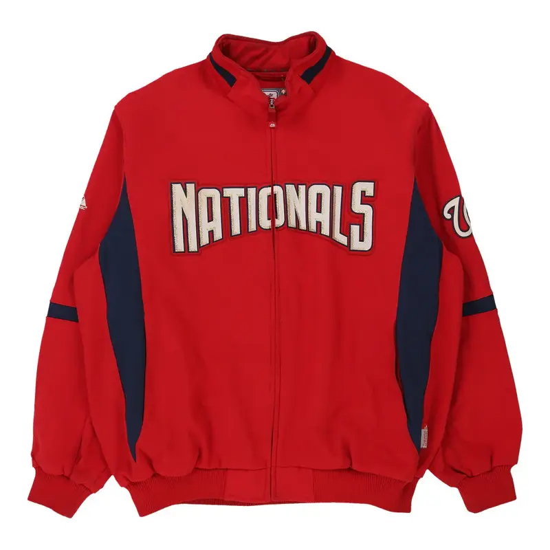 Washington Nationals Majestic MLB Jacket - 2XL Red Polyester