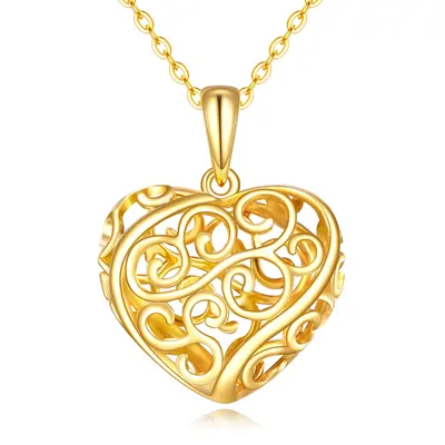 14K Gold Heart Pendant Necklace