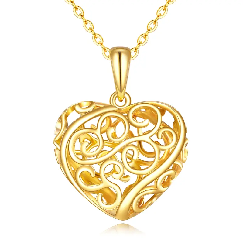 14K Gold Heart Pendant Necklace