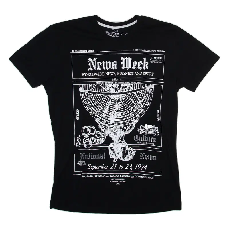 KEY LARGO SEWING Newsweek Mens T-Shirt Black M