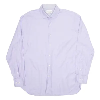 TED BAKER Endurance Mens Plain Shirt Purple Long Sleeve XL