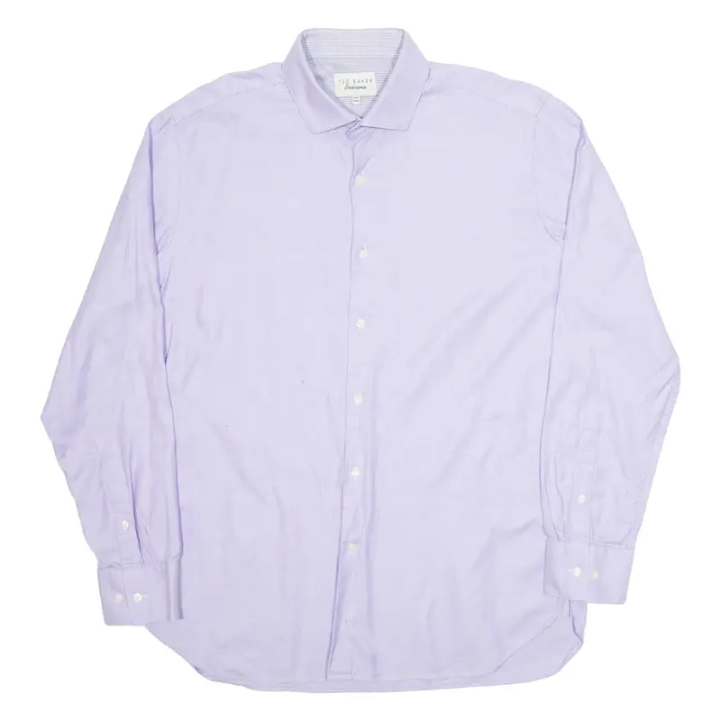 TED BAKER Endurance Mens Plain Shirt Purple Long Sleeve XL