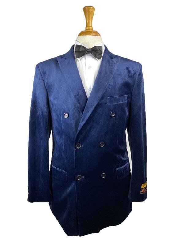 DB-Blazer Navy Velvet Solid - Mens Wholesale Suit