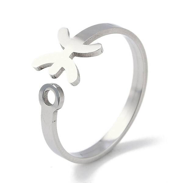 Non-Tarnish Constellations 304 Stainless Steel Open Cuff Ring for Women