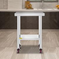 VEVOR Super Brand Day, VEVOR Stainless Steel Work Table, Various specifications, With 4 Wheels Heavy Duty Commercial Food Pre...