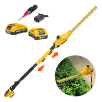 Alloyman 20V MAX Pole Hedge Trimmer,Telescoping Pole Hedge Trimmer,with 2 Packs 2.0Ah Batteries & Charger,8 Feet Hedge Trimme...