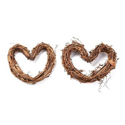 Heart Shape Rattan Vine Branch Wreath Hoop