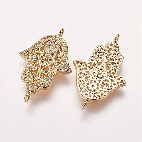 Brass Micro Pave Cubic Zirconia Links