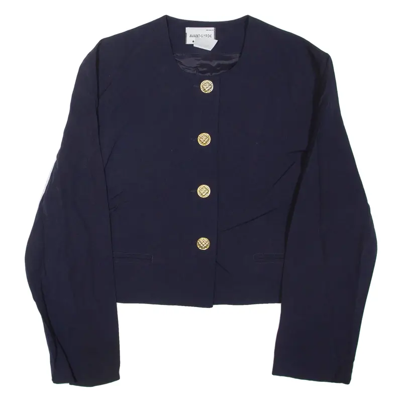 AVANT GARDE Womens Blazer Jacket Blue Viscose L