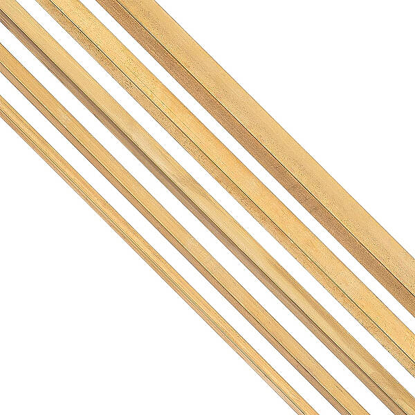 BENECREAT 5PCS Brass Square Bar Stock 20cm Long Solid Square Rods Stock 8/6/5/4/3cm for DIY Crafts