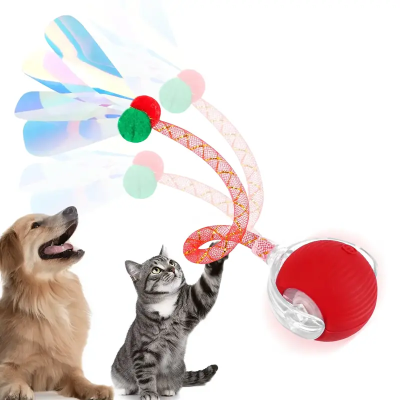 【TikTokShopfalldealsforyou】Interactive Cat Toys Ball for Indoor Cats, Cat&Dog Toy，Agile Moving Cat Ball with ElasticMes...