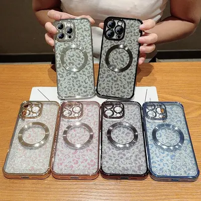 Magnetic Charging Phone Case with Lens Protector, Anti-drop Cellphone Protective Case, Total Protective Shockproof Mobile Pho...