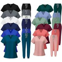Men's and women's quick-drying short-sleeved operating clothes, women's beauty salon work clothes brush hand clothes set hand...