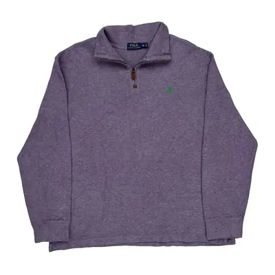 Ralph Lauren 1/4 Zip - XL Purple Cotton Blend