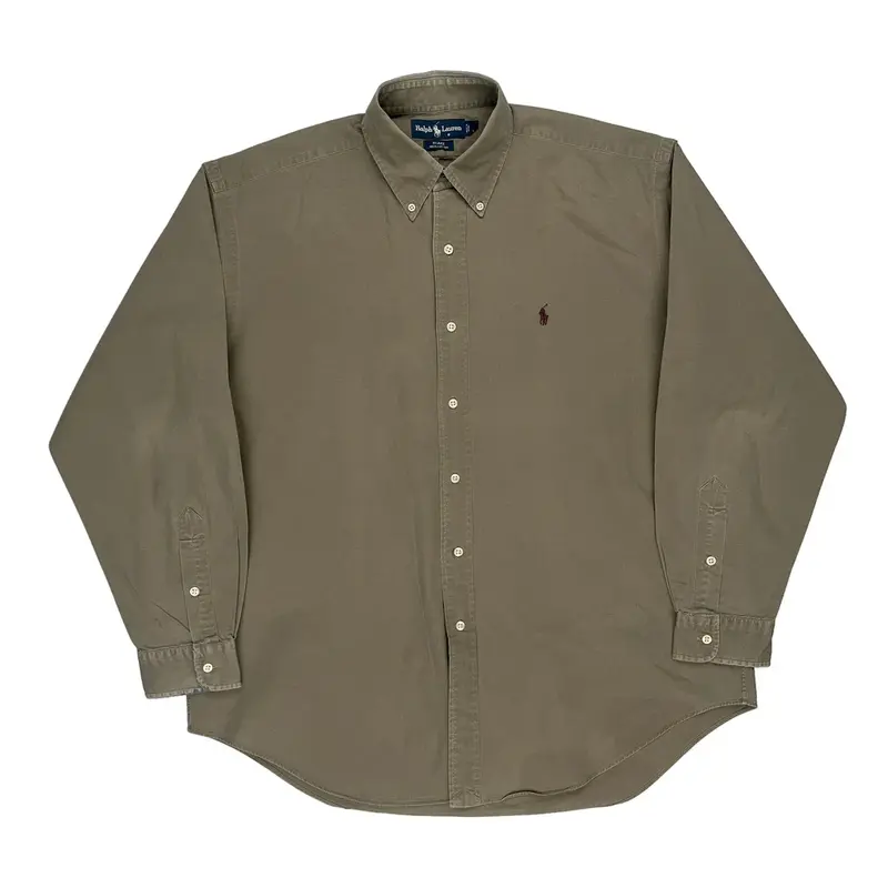 Blake Ralph Lauren Shirt - Large Beige Cotton | Size: large