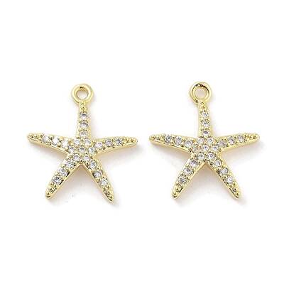 Brass Micro Pave Clear Cubic Zirconia Pendants